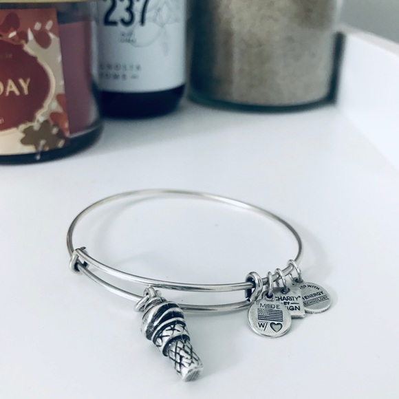 RETIRED Alex & Ani Ice Cream Cone Bracelet - Picture 2 of 2